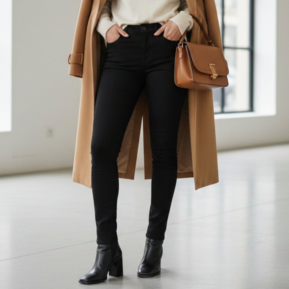 PAIGE Hoxton Ultra Skinny Jeans Women's Size 29 Black Wash Denim $229